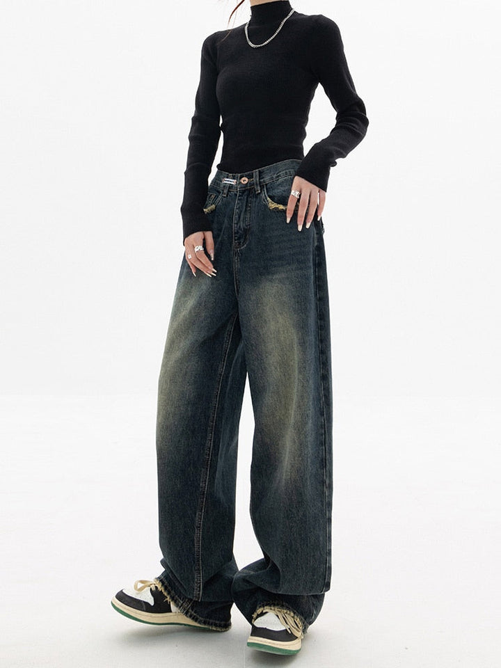 Damen Baggy Passform Hose | Oversize Bein