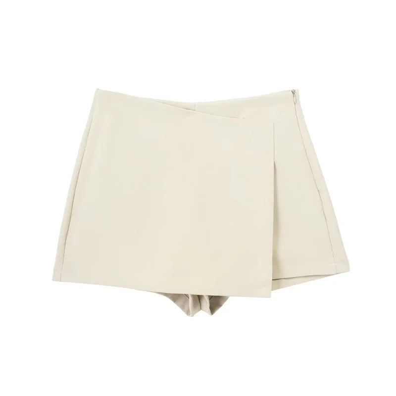 Women's High Waist Solid Color Fitted Cut Shorts | Mini