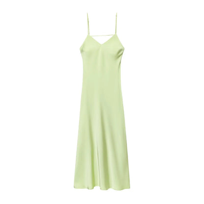 Abito da donna senza maniche con scollo a V e schiena scoperta, abito da sera | Maxi
