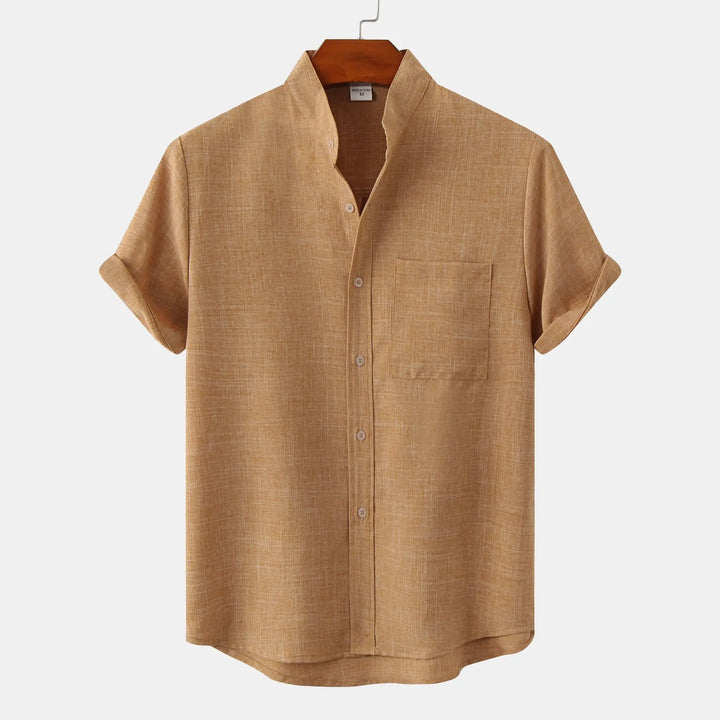 Herren Kurzarm Hemd Mit Stehkragen | Smart Casual Stil