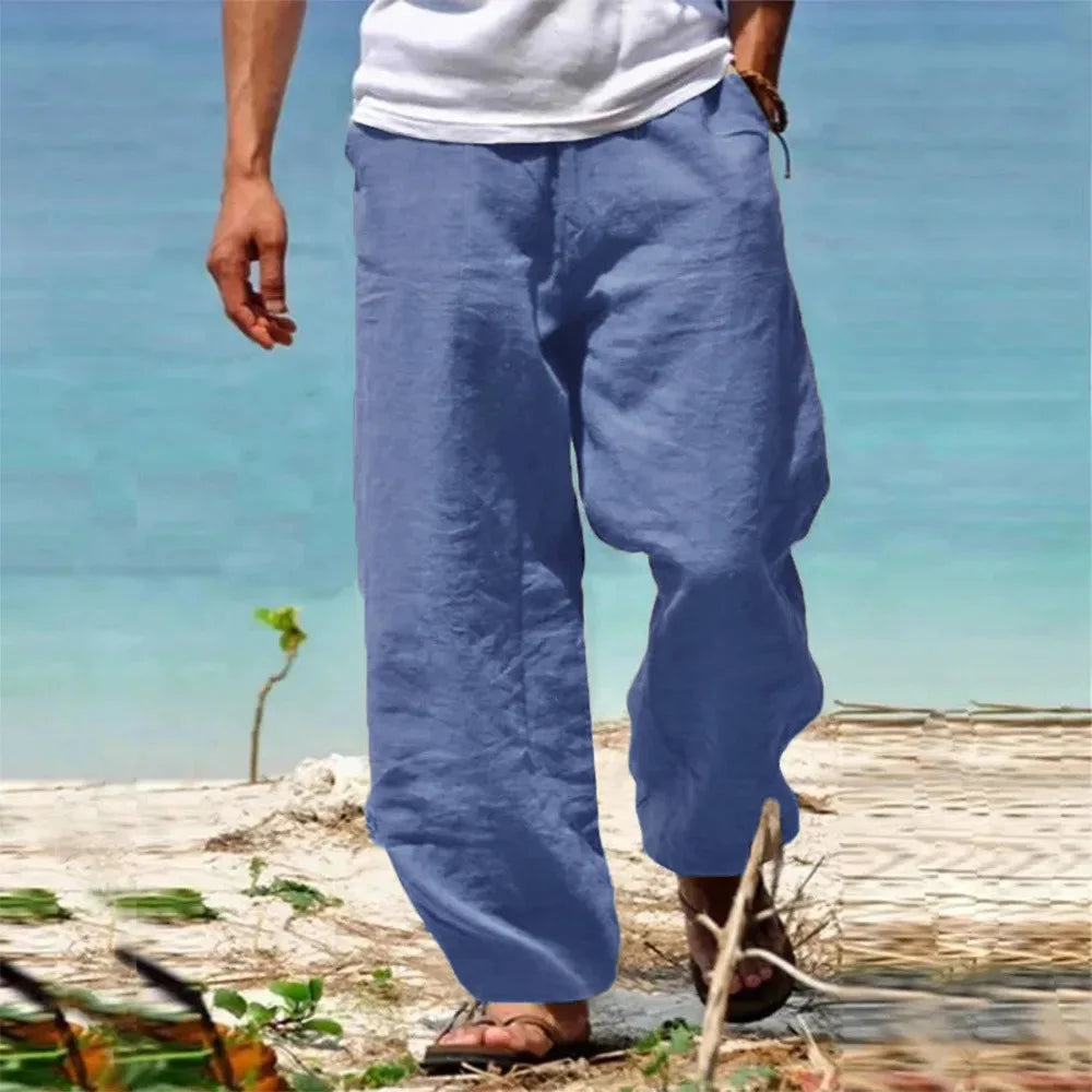 Herren Freizeit Hose Mit Weitem Bein Und Kordelzug | Seiten Taschen