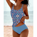 Ärmelloses Tankini für Damen mit Print | Zweiteiler