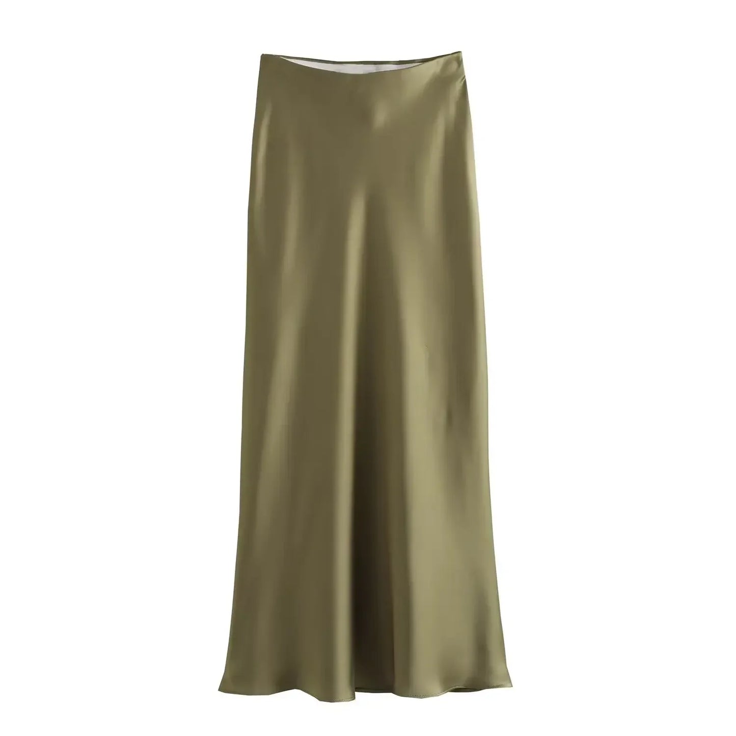 Women's High Waist Flared A-Line Solid Color Skirt | Midi