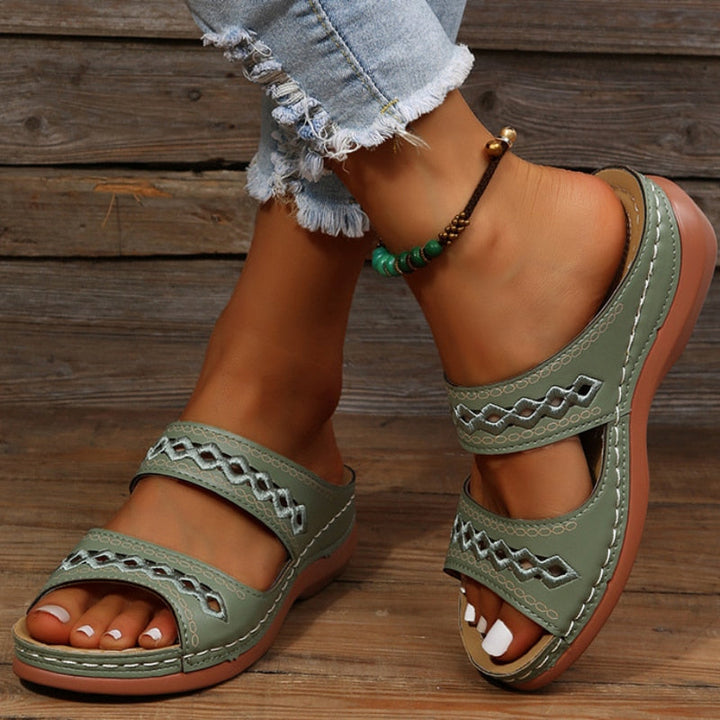 Damen Flache Riemensandalen | Mehrlagige Riemen