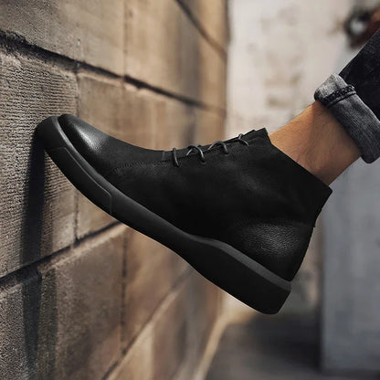 Pánské šněrovací boty s kulatou špičkou | Moderní městský styl
