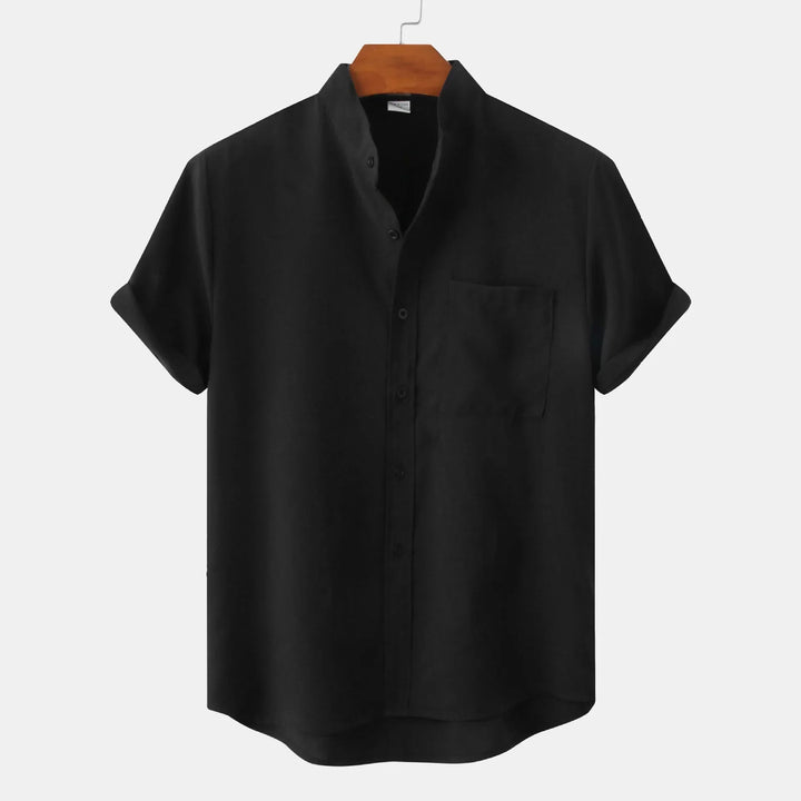 Herren Kurzarm Hemd Mit Stehkragen | Smart Casual Stil