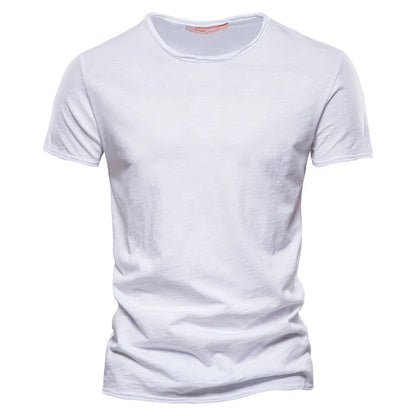 T-shirt da uomo aderente con scollo rotondo, manica corta, colore uniforme | Quotidiano