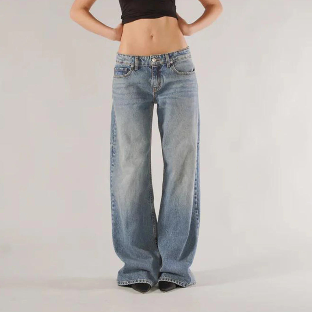 Damen Low Rise Freizeithose mit weitem Bein | Relaxed Fit