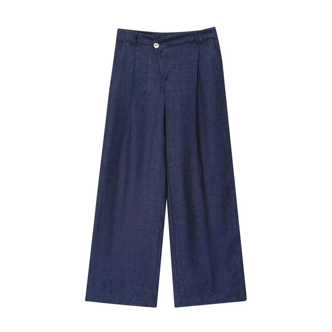 Damen Hosen Set | Zweiteiliges Outfit mit Knopfweste | Weites Bein | Eleganter Freizeitlook