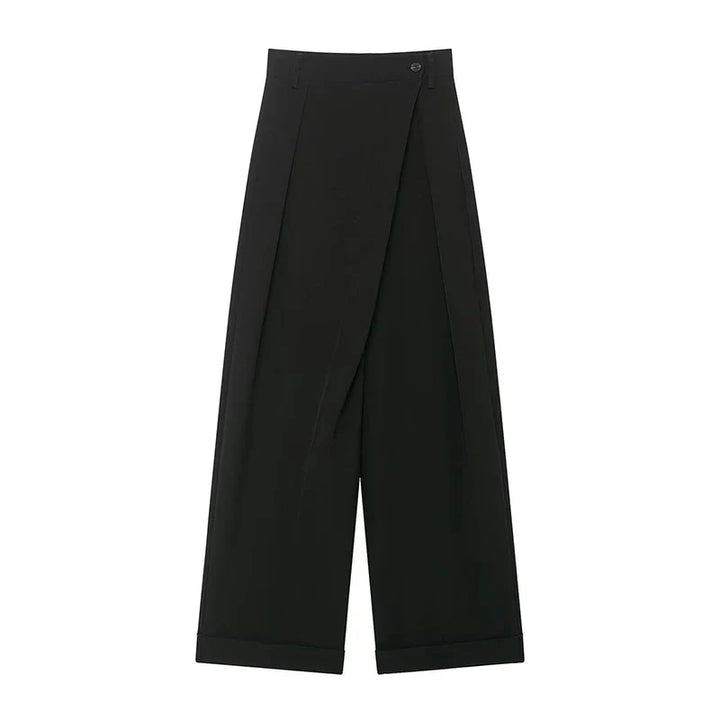 Damen High Waist Wickelhose Mit Weitem Bein Tailored Passform | Tailored Fit