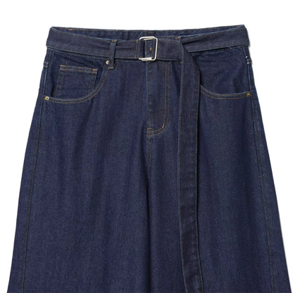 Women's High Waist Belt Wide Leg Pants | Straight Cut