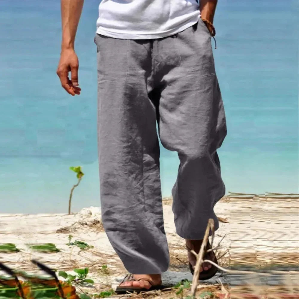 Herren Freizeit Hose Mit Weitem Bein Und Kordelzug | Seiten Taschen