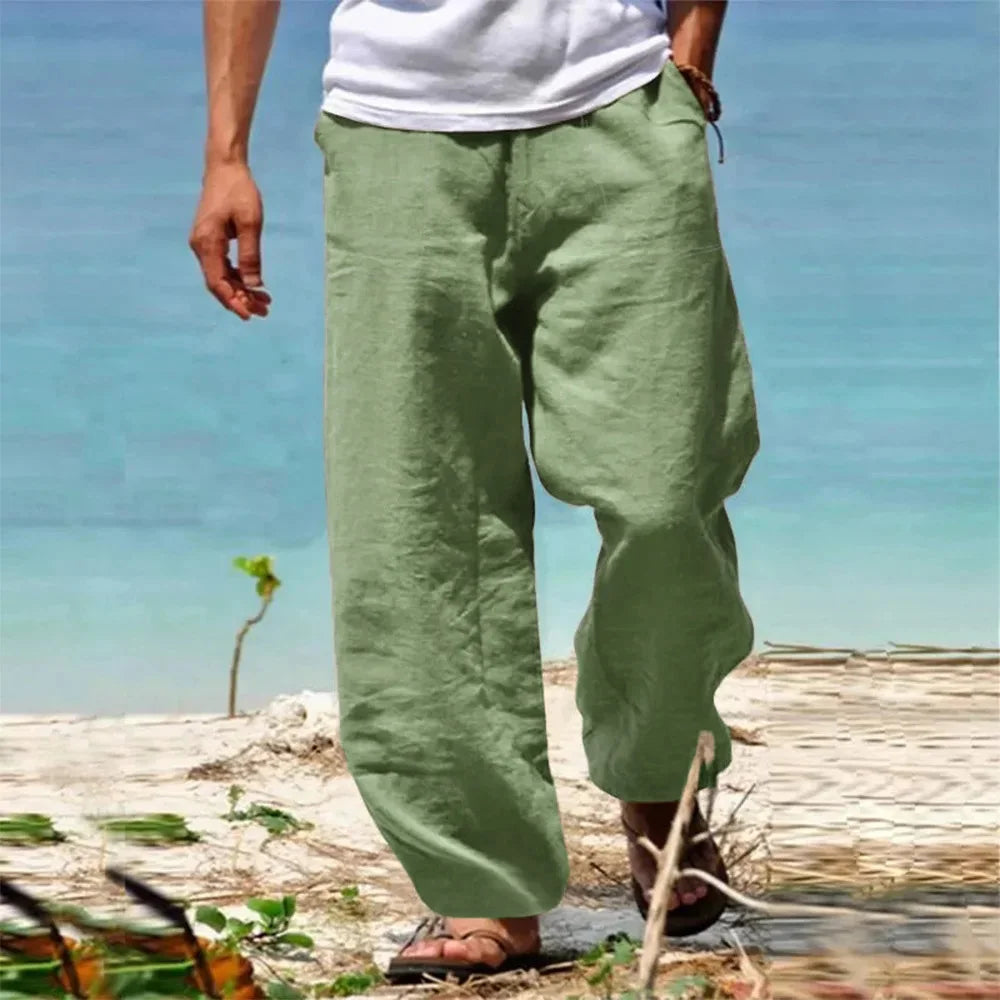 Herren Freizeit Hose Mit Weitem Bein Und Kordelzug | Seiten Taschen