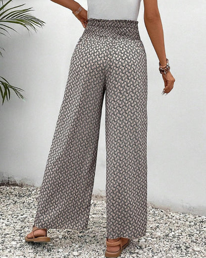 Sapphira | Damen-Palazzo-Hose mit Hoher Taille und Geometrischem Print | Weites Bein 1