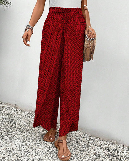 Sapphira | Damen-Palazzo-Hose mit Hoher Taille und Geometrischem Print | Weites Bein 5
