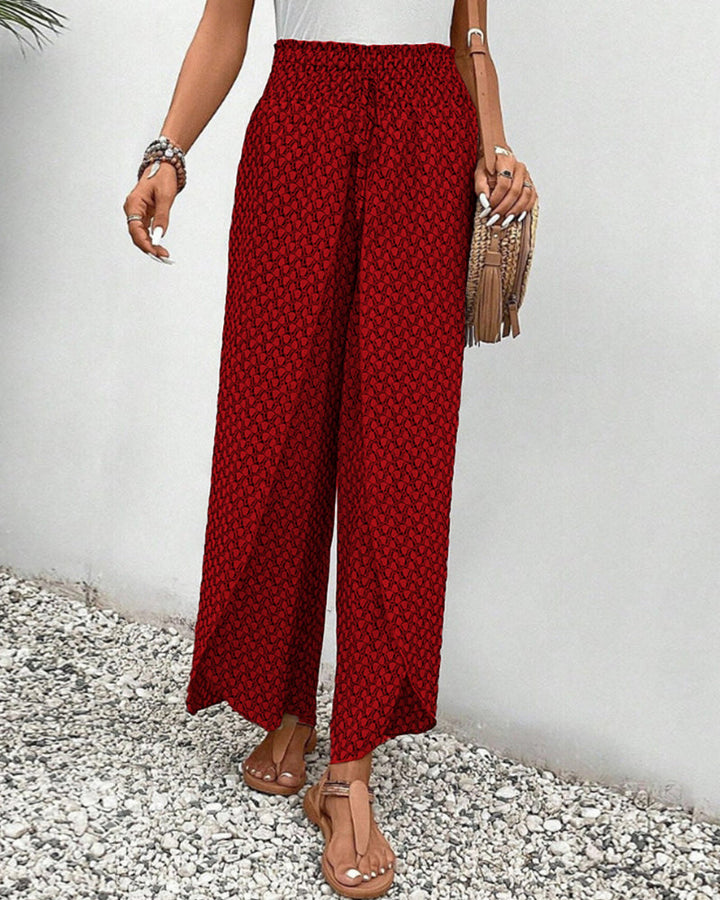 Sapphira | Damen-Palazzo-Hose mit Hoher Taille und Geometrischem Print | Weites Bein 5