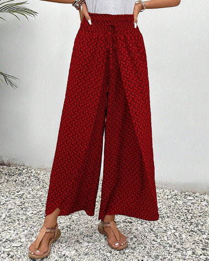 Sapphira | Damen-Palazzo-Hose mit Hoher Taille und Geometrischem Print | Weites Bein 6