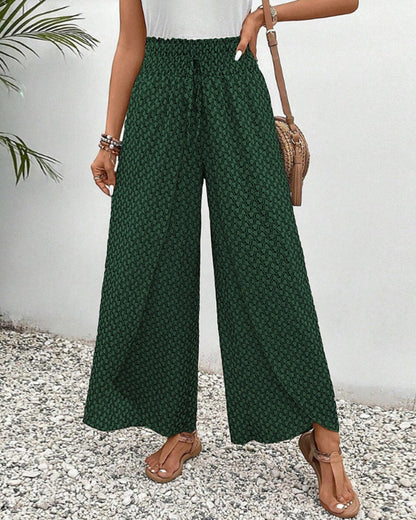 Sapphira | Damen-Palazzo-Hose mit Hoher Taille und Geometrischem Print | Weites Bein 8