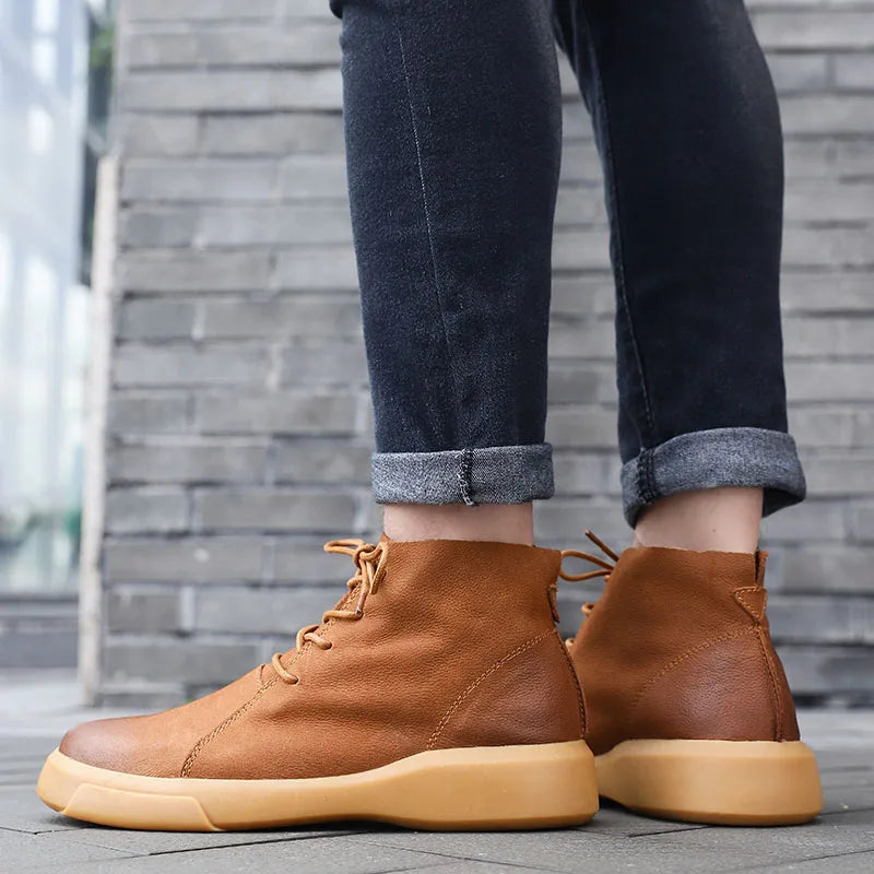 Pánské šněrovací boty s kulatou špičkou | Moderní městský styl