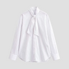 Camicia Donna Manica Lunga Bottoni Frontali Laccio Fiocco Righe Verticali Camicia | Righe