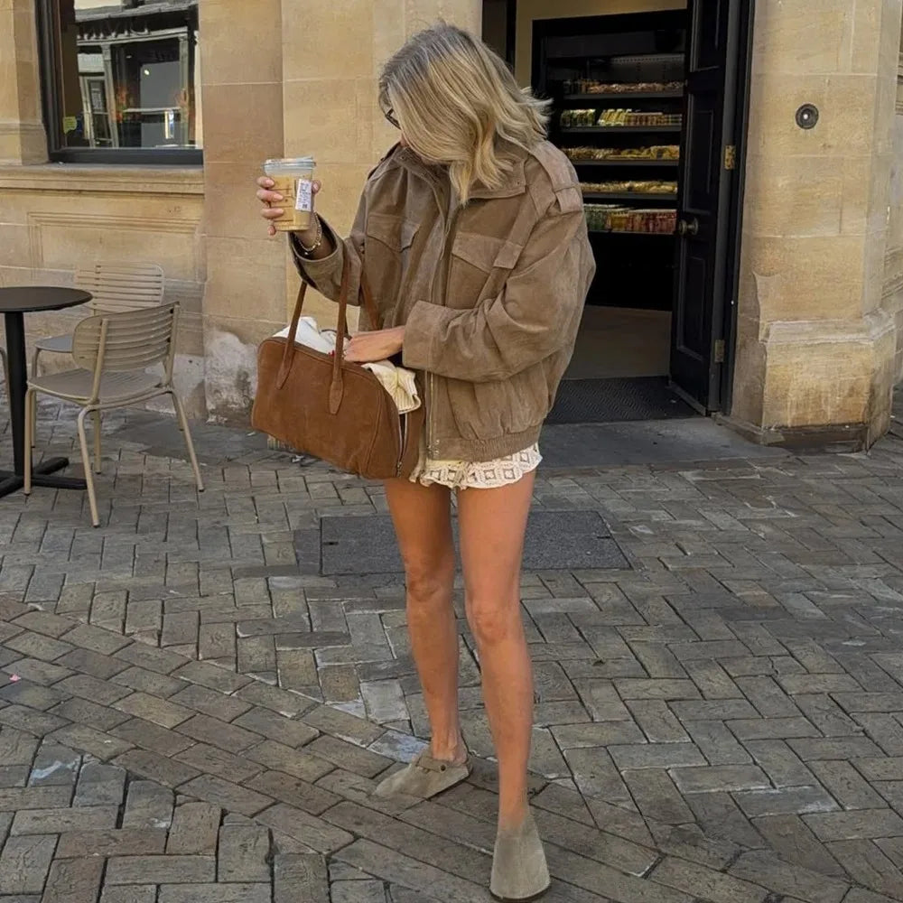 Giacca donna con collo, maniche lunghe e zip | Vintage