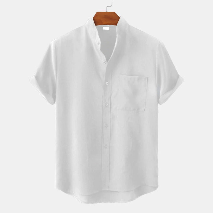 Herren Kurzarm Hemd Mit Stehkragen | Smart Casual Stil