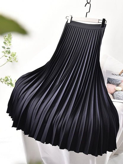 Gonna midi da donna con vita strutturata | Pieghe fluide