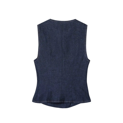 Dámská dvoudílná souprava | Regular Fit | Vesta bez rukávů a široké kalhoty | Moderní smart casual styl