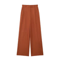 Damen High Waist Weite Hose Mit Falten Vorne | Volle Länge