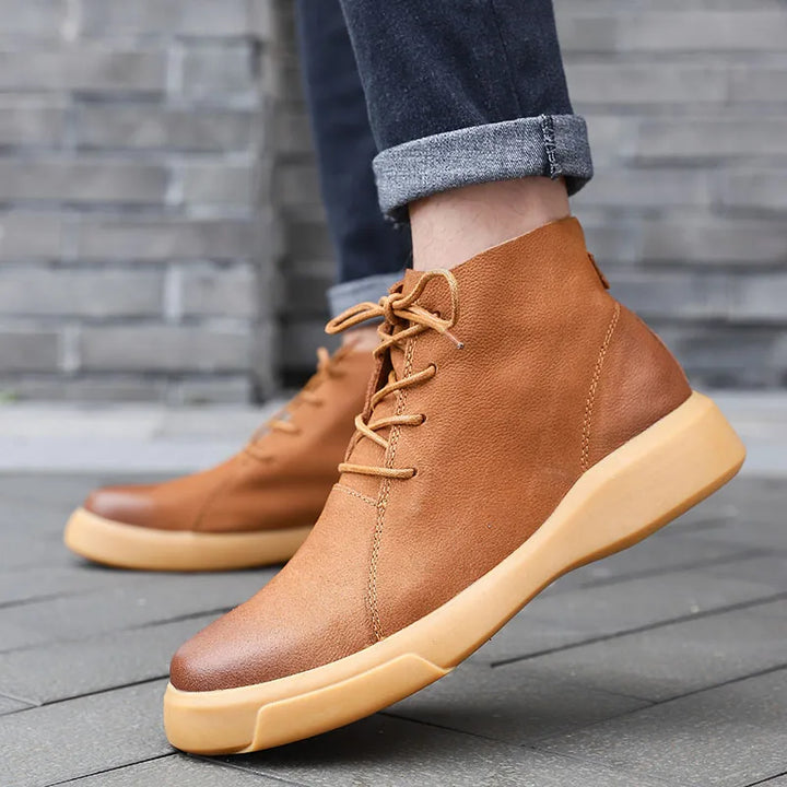 Herren Schnürstiefel Mit Runder Spitze | Moderner Streetstyle