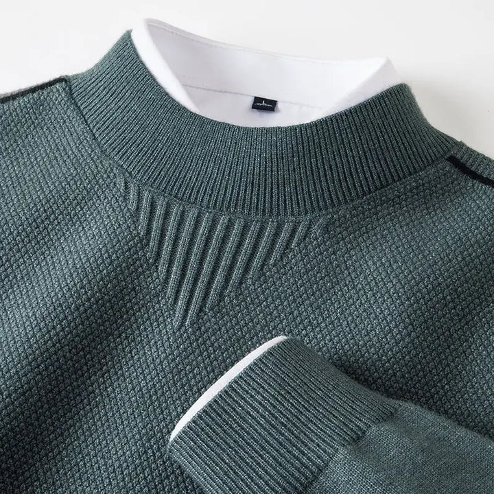 Men's Long Sleeve Textured Sweater | Classic Style