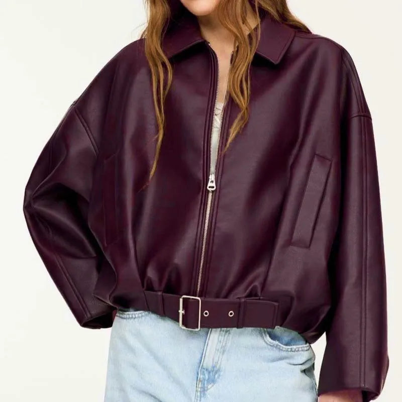 Damen Reißverschluss Kragen Jacke Langarm | Oversize