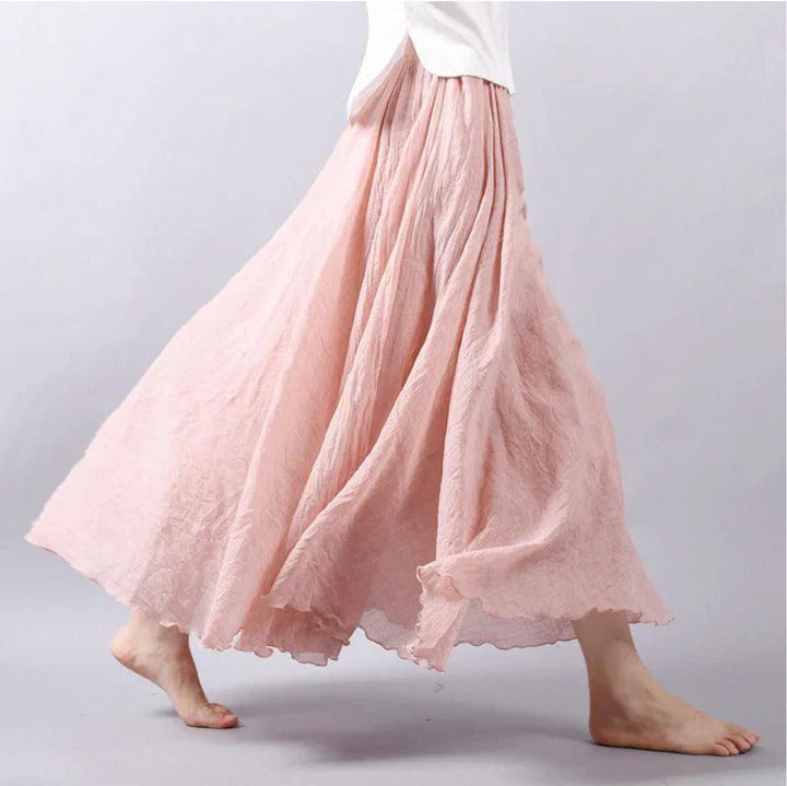 Women's flowing maxi skirt | Textured surface