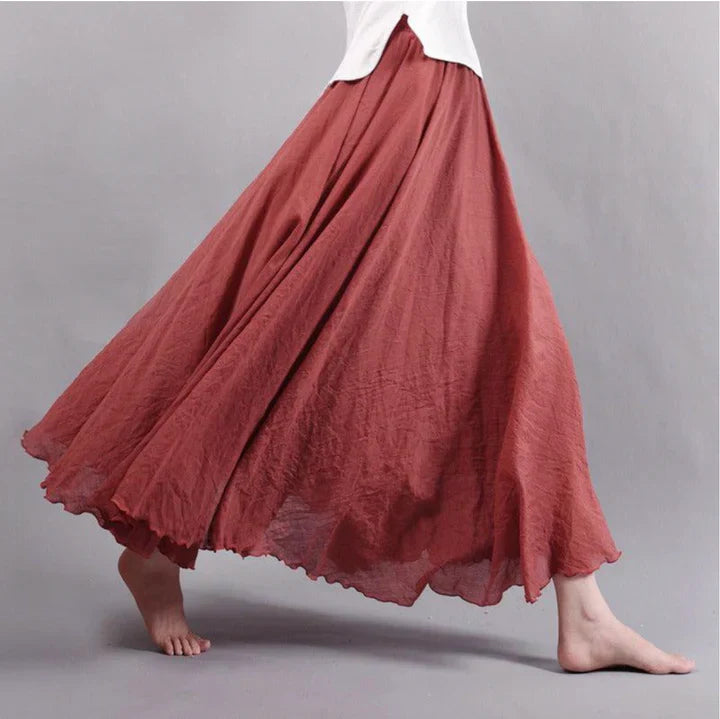 Women's flowing maxi skirt | Textured surface