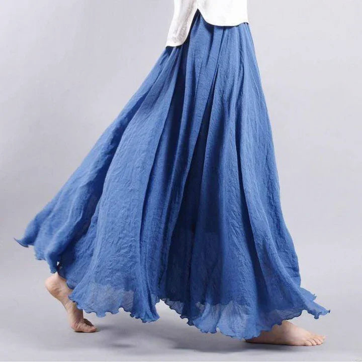Women's flowing maxi skirt | Textured surface