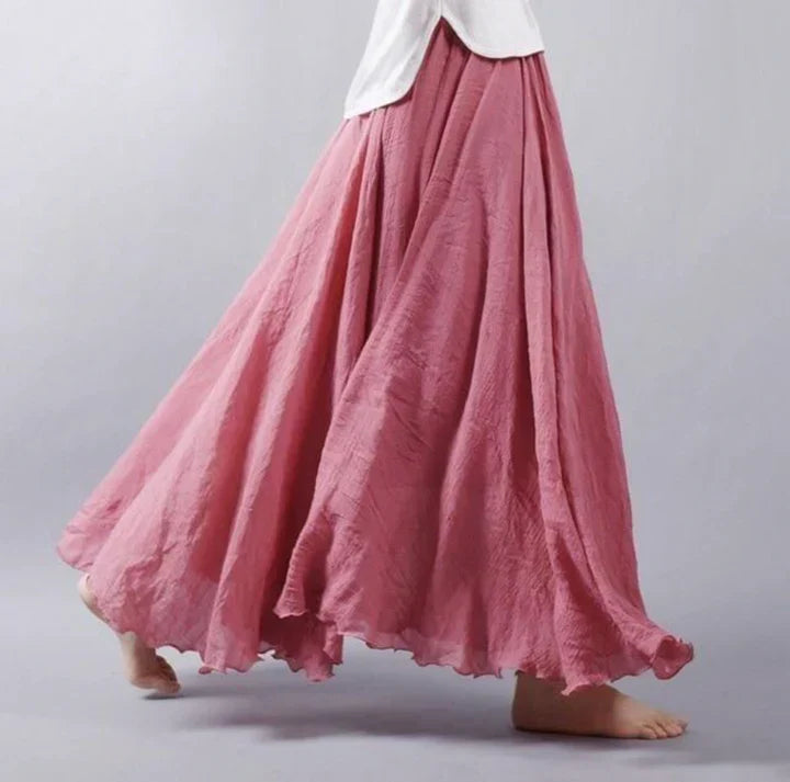 Women's flowing maxi skirt | Textured surface