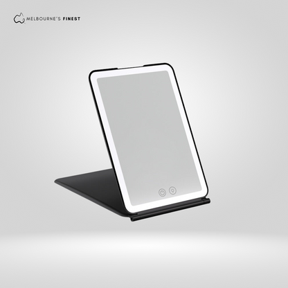 Miroir de maquillage avec éclairage et fonction de charge USB – Miroir de maquillage cosmétique portable, dimmable, design élégant