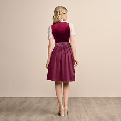 Schwarzes Trachtenkleid mit Blumenstickerei – Vintage Dirndl mit Schürze fürs Oktoberfest