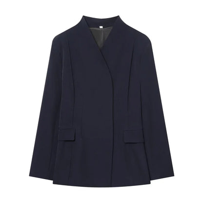Blazer ajusté pour femme et pantalon à jambe droite ensemble deux pièces | Taille cintrée