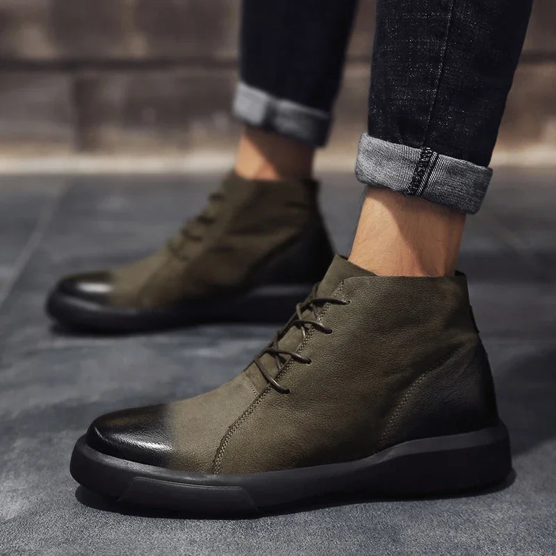 Pánské šněrovací boty s kulatou špičkou | Moderní městský styl