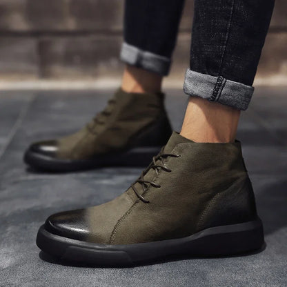 Pánské šněrovací boty s kulatou špičkou | Moderní městský styl