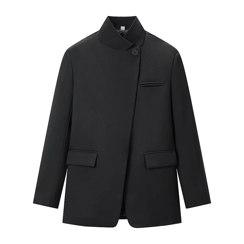 Damen Blazer Jacke Langarm Stehkragen Blazer Jacke | Casual