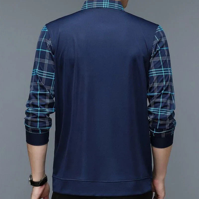 Herren Hemd mit langen Ärmeln und karierten Ärmeln | Casual Wear