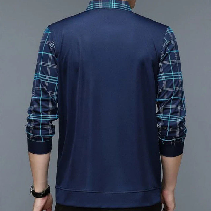 Herren Hemd mit langen Ärmeln und karierten Ärmeln | Casual Wear