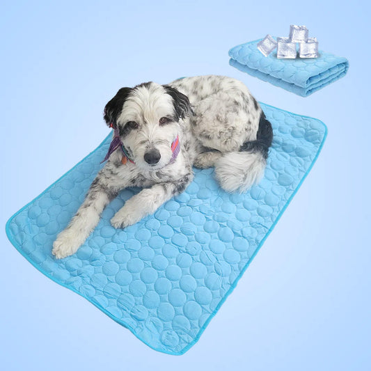 Selbstkühlende Hundematte mit Eis-Seite – Waschbar, Faltbar und Gesundheitsfreundlich für heiße Sommertage