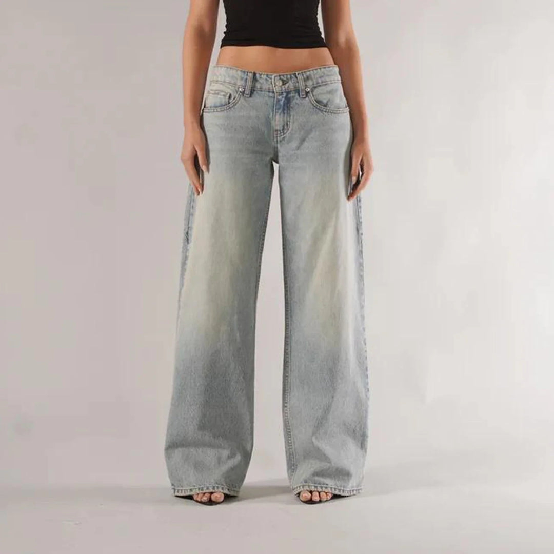 Damen Low Rise Freizeithose mit weitem Bein | Relaxed Fit
