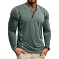 Herren Langarm Henley Shirt | Casual Top Mit Knopfausschnitt