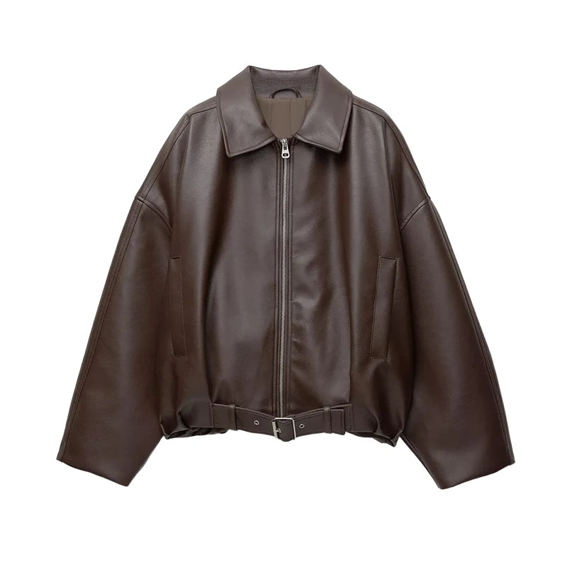 Damen Reißverschluss Kragen Jacke Langarm | Oversize