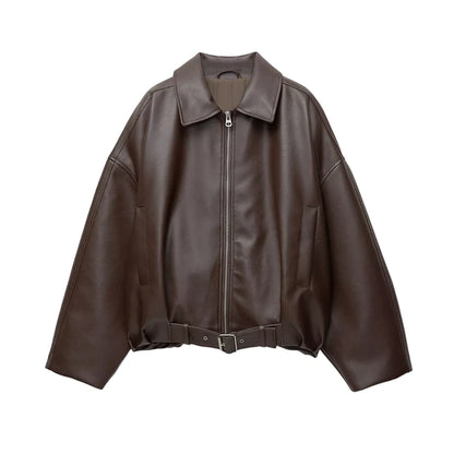 Giacca donna con collo e cerniera, manica lunga | Oversize