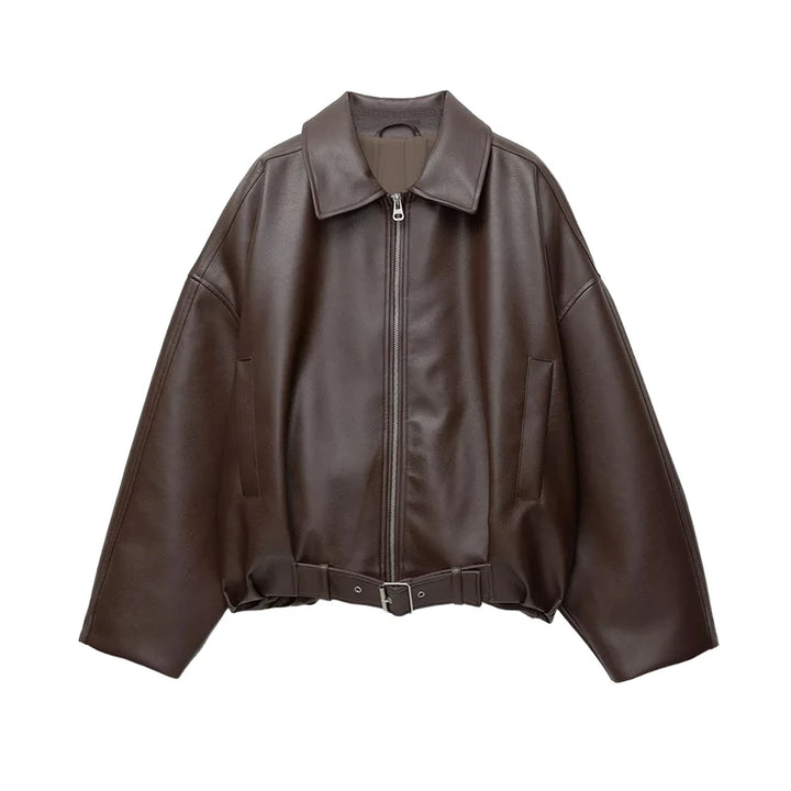 Damen Reißverschluss Kragen Jacke Langarm | Oversize